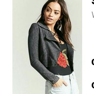 NWOT Crop moto jacket